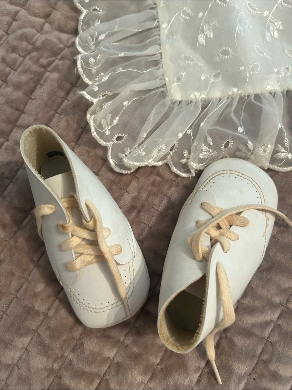 Vintage-Inspired Cream Lace Baby Layette Set - Elegant Home Accents